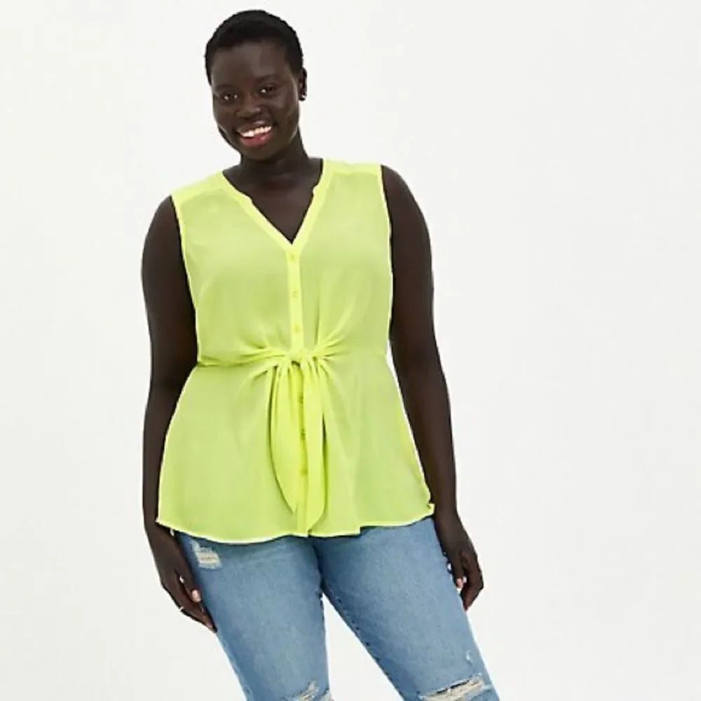 ✨ NEON LIME GEORGETTE PEPLUM BLOUSE✨